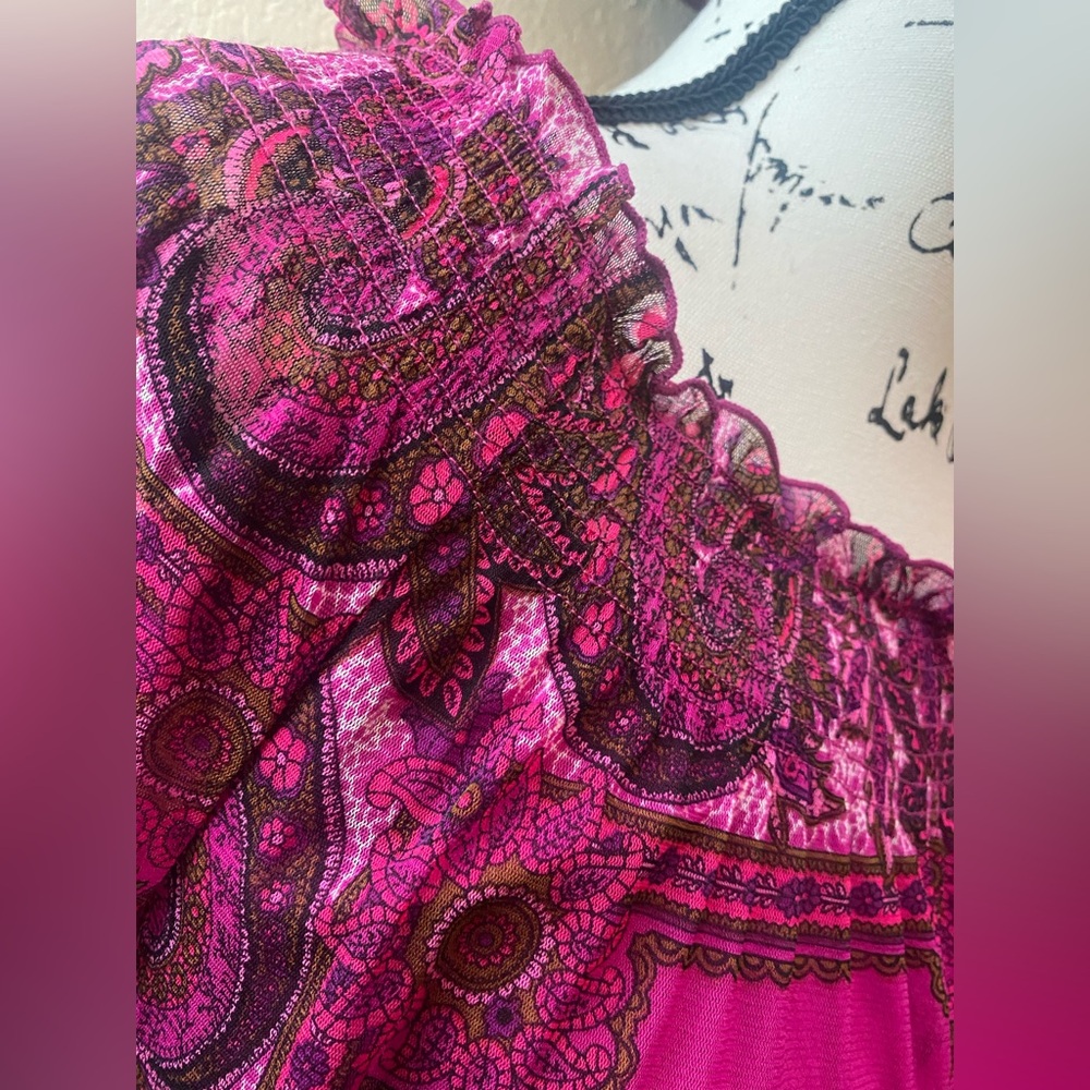 INC International Concepts Pink and Purple Patterned Top - Picture 3 of 4